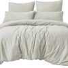 Unyqoos® Beige microvezel beddengoed set met ritssluiting voor alle seizoenen