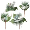 Unyqoos® Set van vier decoratieve takken met appels voor feestelijke kerstversiering