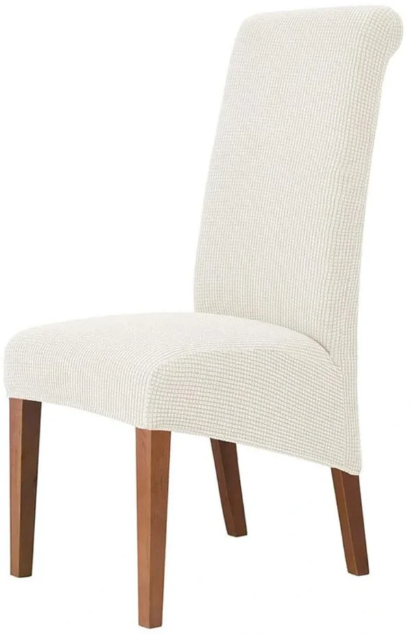 P-87213234440370-20260405184958.webp Unyqoos® Set van 6 elastische stoelhoezen voor grote eetkamerstoelen in melkwitte kleur