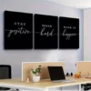 Unyqoos® Inspirerende set van drie zwart-witte canvas posters voor moderne wanddecoratie