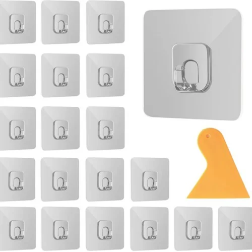 P-87213234463830-20260406115830.webp Unyqoos® Transparante zelfklevende wandhaken zonder boren voor keuken en badkamer