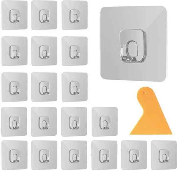 Unyqoos® Transparante zelfklevende wandhaken zonder boren voor keuken en badkamer
