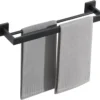 Unyqoos® Dubbele handdoekhouder van roestvrij staal met zwart design voor badkamer