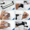 Unyqoos® Dubbele handdoekhouder van roestvrij staal met zwart design voor badkamer
