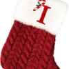 Unyqoos® Gepersonaliseerde kerstsok met alfabet letters voor unieke kerstdecoratie