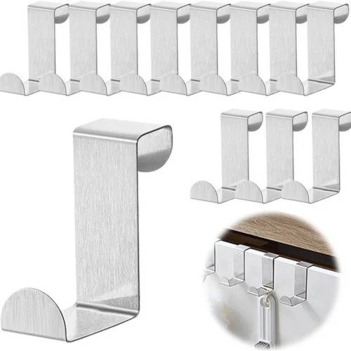 P-87213234500520-20260406120135.webp Unyqoos® Set van 12 Roestvrijstalen Deurhaken voor Eenvoudige en Flexibele Opbergruimte