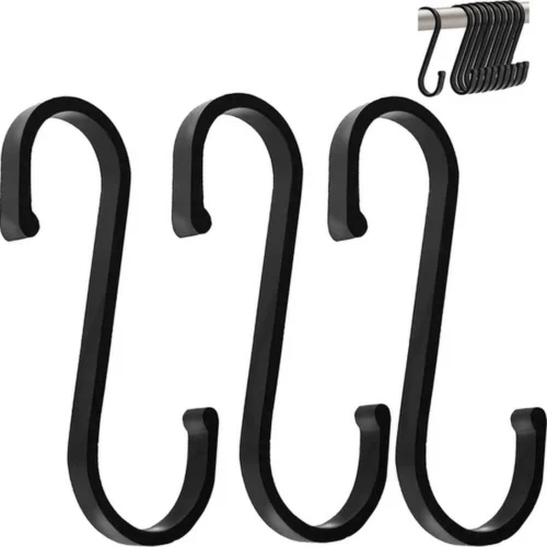 Unyqoos® Zwarte S-vormige haken voor veelzijdig gebruik in huis en tuin