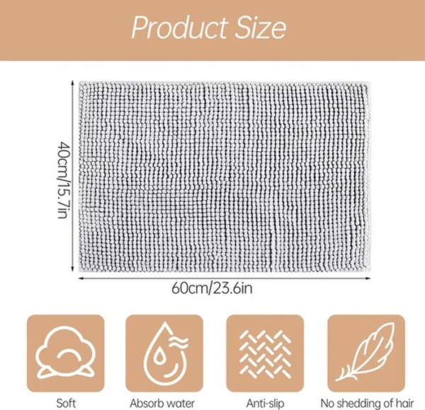 P-87213234520321-20260405134748.webp Unyqoos® Zachte en absorberende badmat van chenille met antislip voor badkamer