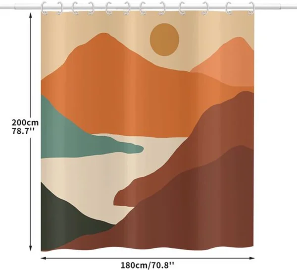 Unyqoos® Stijlvol en Kleurrijk Douchegordijn met Abstracte Boho-Zonsondergang Print voor Badkamer