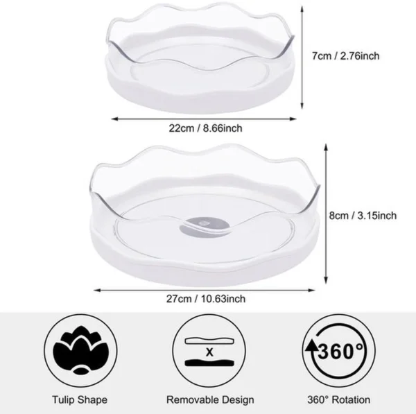 Unyqoos® Uiterst Praktische Draaiplateau Set met 360 Graden Rotatie voor Diverse Opbergoplossingen