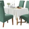Unyqoos® Set van 4 elastische stoelhoezen voor grote eetkamerstoelen in lichtgroen