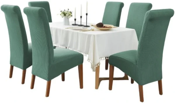 Unyqoos® Set van 4 elastische stoelhoezen voor grote eetkamerstoelen in lichtgroen