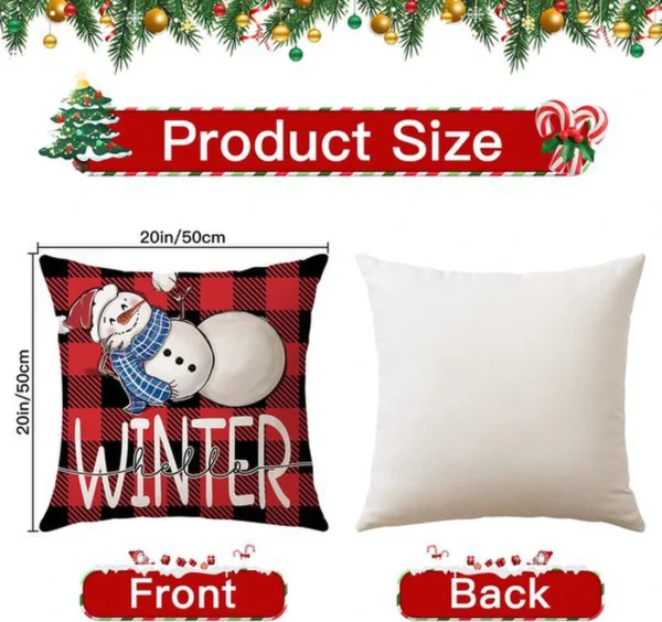 Unyqoos® Set van vier kerstkussenhoezen met feestelijke prints voor huisdecoratie