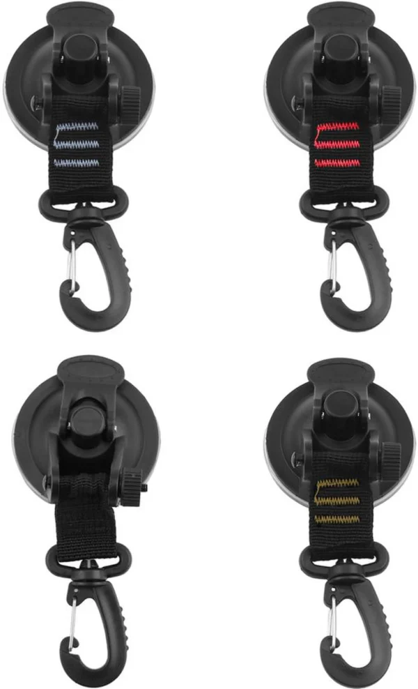 Unyqoos® Set van 4 robuuste zuignaphaken voor veelzijdige bevestiging op reis