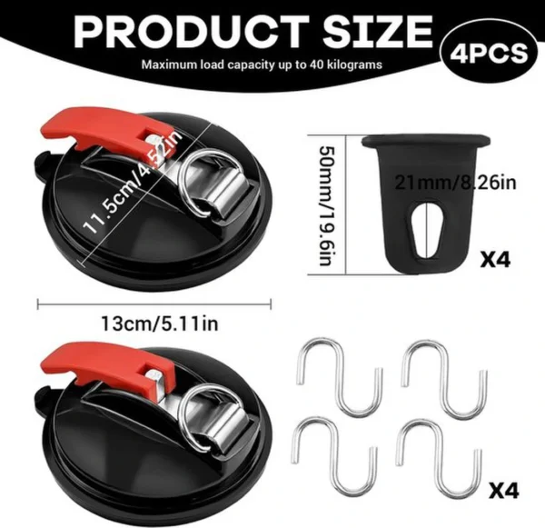 P-87213234643631-20260406120644.webp Unyqoos® Set van vier krachtige zuignappen met haken voor veelzijdig gebruik