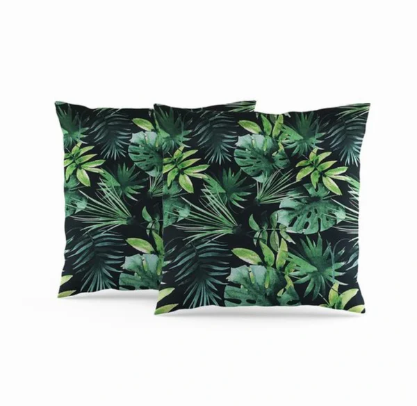 Unyqoos® Set van 2 decoratieve kussenslopen met tropisch bladerpatroon voor binnen en buiten
