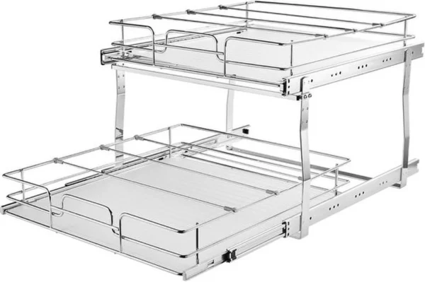 P-87213234698253-20260406100230.webp Unyqoos® Uittrekbare kastorganizer met 2 niveaus voor efficiënte opbergruimte in de keuken