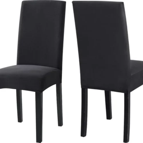 Unyqoos® Rekbare en wasbare stoelhoezen set van 2 voor eetkamerstoelen antracietgrijs