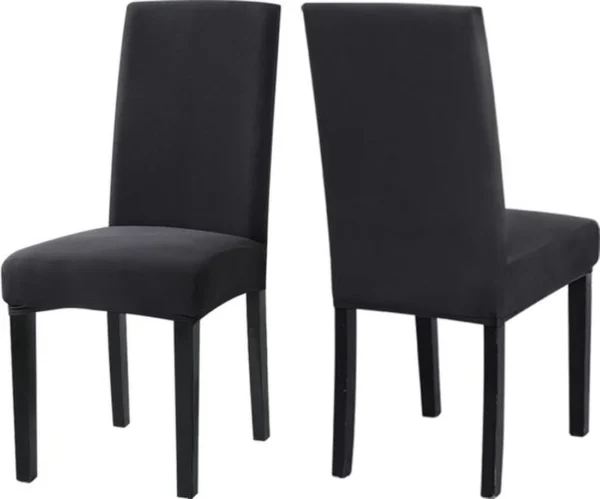Unyqoos® Rekbare en wasbare stoelhoezen set van 2 voor eetkamerstoelen antracietgrijs