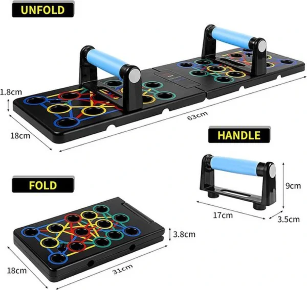 Unyqoos® Opvouwbaar push-up board voor veelzijdige en effectieve thuistraining