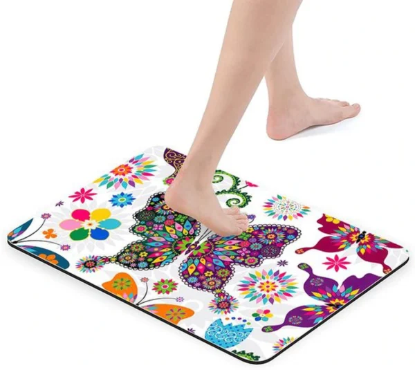 Unyqoos® Decoratieve Antislip Badkamermat met Absorberende Eigenschappen en Sneldrogende Functie, 42 x 60 cm