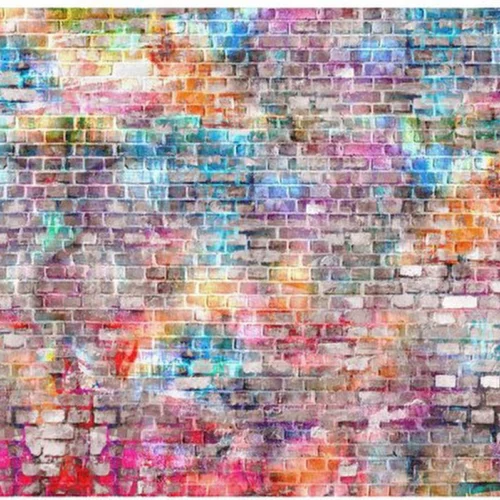 Unyqoos® Decoratief vlies fotobehang met realistische stenen wand print 396x280 cm