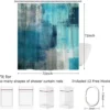 Unyqoos® Stijlvol Modern Douchegordijn in Turquoise met Abstract Kunstwerk voor de Badkamer