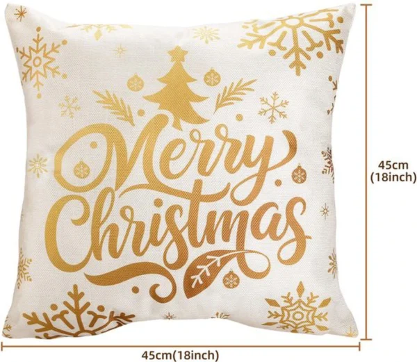 Unyqoos® Set van vier linnen kussenhoezen met kerstmotieven voor feestelijke sfeer