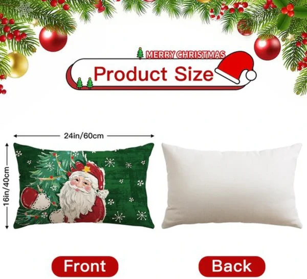 Unyqoos® Set van vier feestelijke kussenslopen met kerstman en sneeuwpop ontwerp