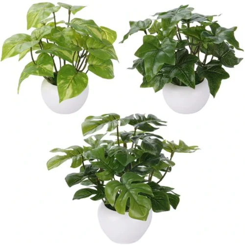 P-87213234783530-20260405141926.webp Unyqoos® Set van drie realistische kunstplanten voor elk interieur in potten