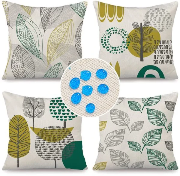 Unyqoos® Set van 4 weerbestendige decoratieve kussenhoezen voor binnen en buiten