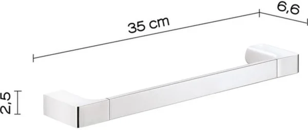 Unyqoos® Elegant verchroomd handdoekenrek van 35 cm met glas en messingelementen