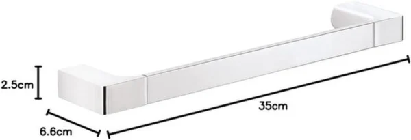 Unyqoos® Elegant verchroomd handdoekenrek van 35 cm met glas en messingelementen