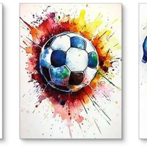 P-87213234840260-20260406123338.webp Unyqoos® Set van drie kleurrijke voetbalposters voor moderne wanddecoratie