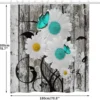 Unyqoos® Vintage Bloemen Douchegordijn met Houtnerf en Turquoise Madeliefmotief voor Badkamercomfort