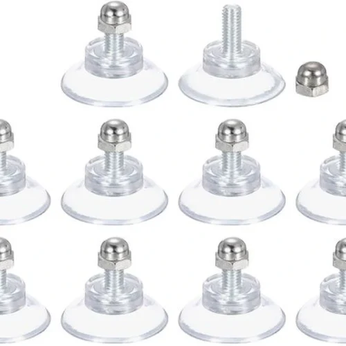P-87213234861740-20260406121220.webp Unyqoos® Set van 10 Transparante Zuignappen met Schroef voor Diverse Gladde Oppervlakken