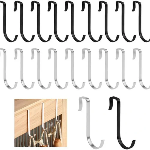 P-87213234883070-20260406121304.webp Unyqoos® Set van 20 veelzijdige deurhaken voor handdoeken en meer in zwart en zilver