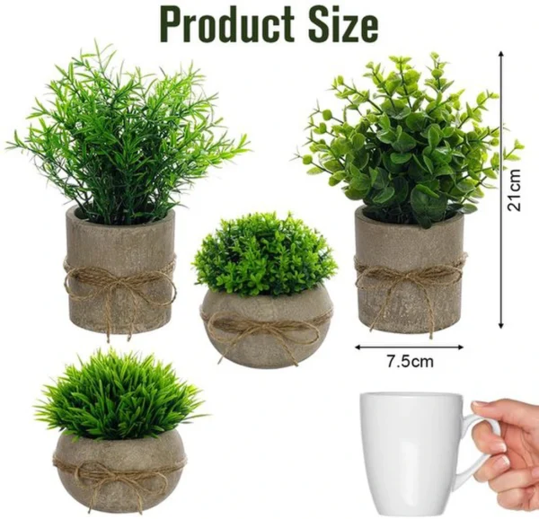 P-87213234887345-20260405142007.webp Unyqoos® Set van vier realistische kunstplanten in pot voor stijlvolle binnenhuisdecoratie