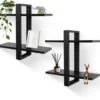P-87213234893730-20260406081728.webp Unyqoos® Set van 2 zwarte wandplanken voor stijlvolle opbergruimte in elke kamer