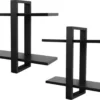 P-87213234893732-20260406081736.webp Unyqoos® Set van 2 zwarte wandplanken voor stijlvolle opbergruimte in elke kamer