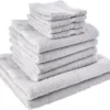 P-87213234893970-20260405183752.webp Unyqoos® Zilvergrijze handdoekenset van Egyptisch katoen voor ultiem comfort