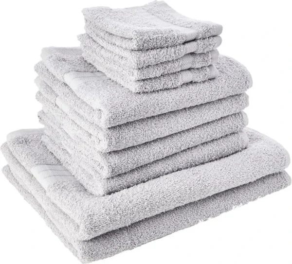 P-87213234893970-20260405183752.webp Unyqoos® Zilvergrijze handdoekenset van Egyptisch katoen voor ultiem comfort