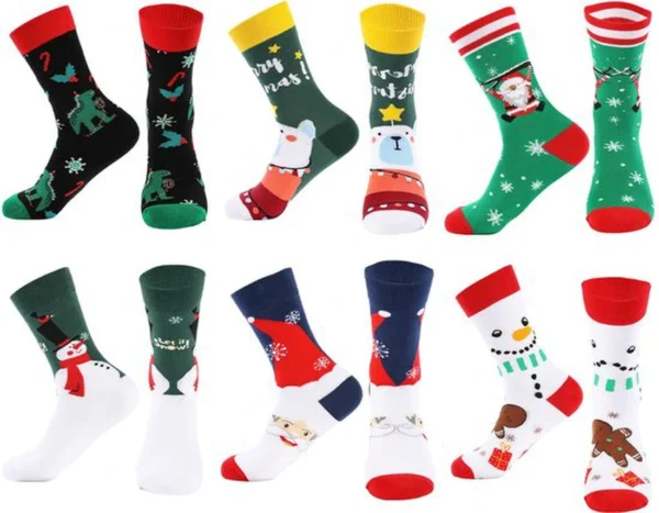 Unyqoos® Feestelijke uniseks kerstsokken set met unieke patronen en hoog draagcomfort
