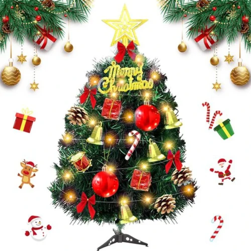 Unyqoos® Compacte kerstboom met sfeervolle verlichting en decoraties voor binnen