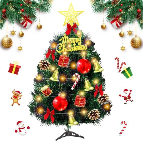 Unyqoos® Compacte kerstboom met sfeervolle verlichting en decoraties voor binnen