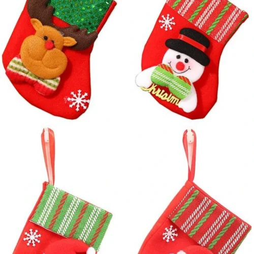 P-87213234920070-20260406093737.webp Unyqoos® Set van 4 decoratieve mini-kerstkousen met feestelijke ontwerpen voor kerstversiering