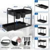 P-87213234945510-20260406094605.webp Unyqoos® Multifunctionele Keuken- en Badkamer Organizer met Schuifmand, Haken en Bekers voor Optimale Opbergruimte
