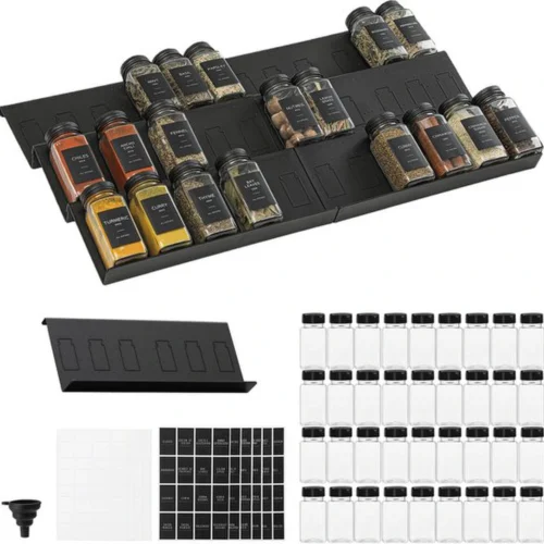 P-87213234962650-20260406101822.webp Unyqoos® Uittrekbare kruidenorganizer met 36 potjes voor optimale keukensysteem