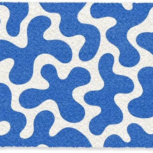 Unyqoos® Stijlvolle en deurmat voor binnen en buiten met abstracte blauwe golven