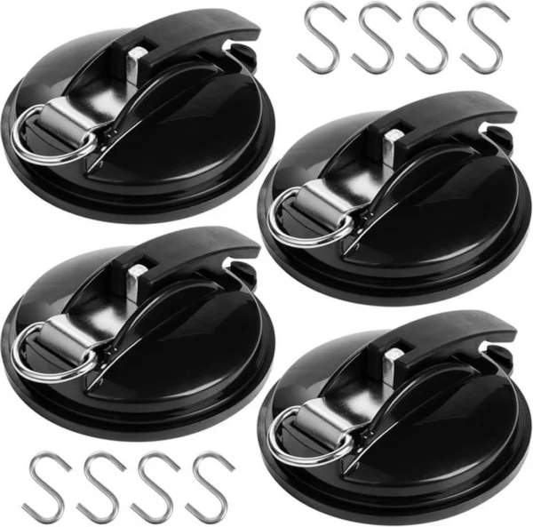 P-87213235004670-20260406115125.webp Unyqoos® Set van vier multifunctionele autozuignappen met S-haken voor veelzijdig gebruik